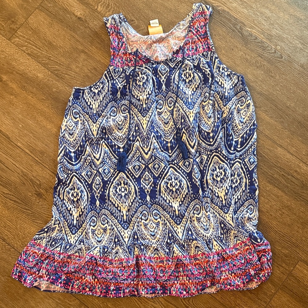 Ruby Rd. Navy and Red Geometric dress
